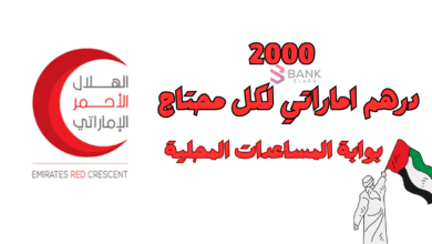 بوابة المساعدات المحلية لمساعدة مالية 2000 درهم إماراتي